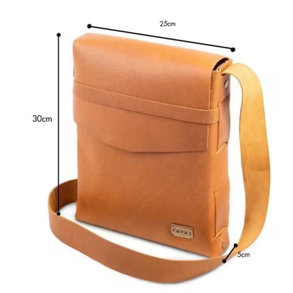 YAYAS Leather Messenger Bag- Vintage Crossbody Laptop IPad Handmade Bag - Picture 16 of 16